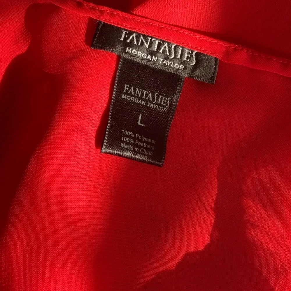 Morgan Taylor Red Feather-Accent Chemise